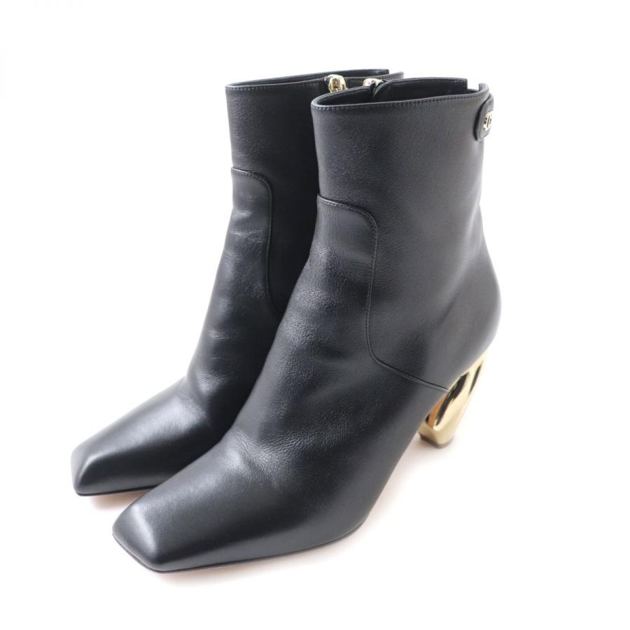 Christian Dior ショートヒールブーツ サイドジップ スタッズ 38 Christian Dior ショートヒールブーツ サイドジップ スタッズ 38