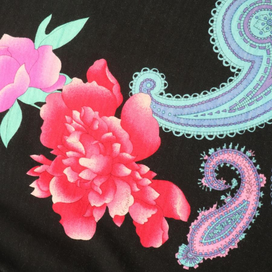 美品☆正規品 レオナールスポーツ 花柄×ペイズリー 襟付き ロゴ刺繍 