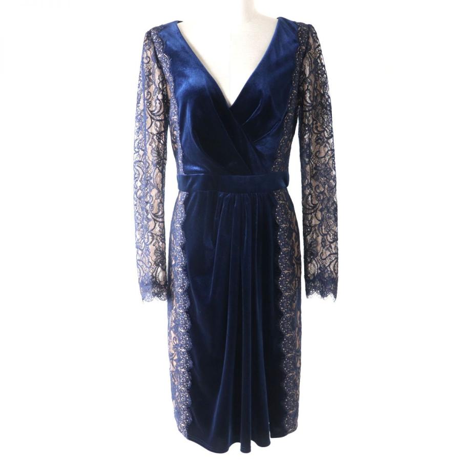 未使用品☆TADASHI SHOJI タダシショージ ベロア×レース 切替デザイン  