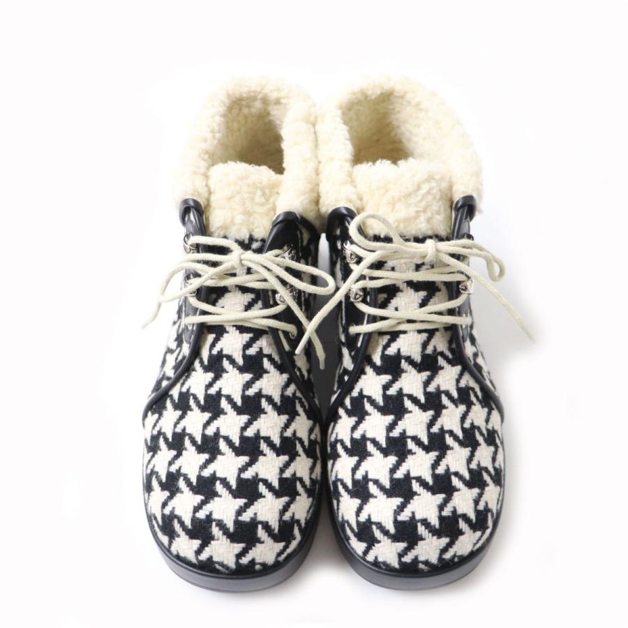 未使用品☆GUCCI グッチ 19AW 591039 ハウンドトゥース／千鳥柄 内ボア 