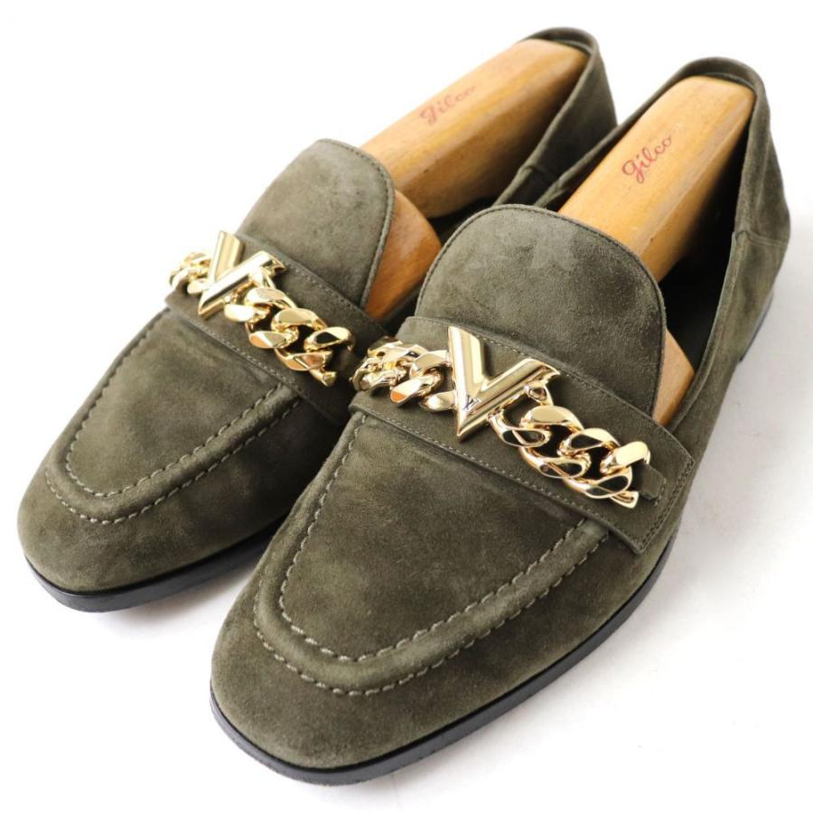 ルイヴィトン Lvロゴ スエード ローファー Size 約23 5cm