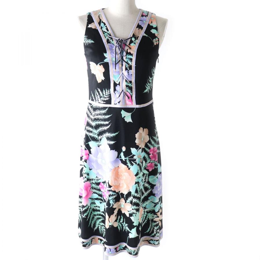 LEONARD FASHION ユリ柄フラワープリント ワンピース 34 LEONARD FASHION ユリ柄フラワープリント ワンピース 34 オン