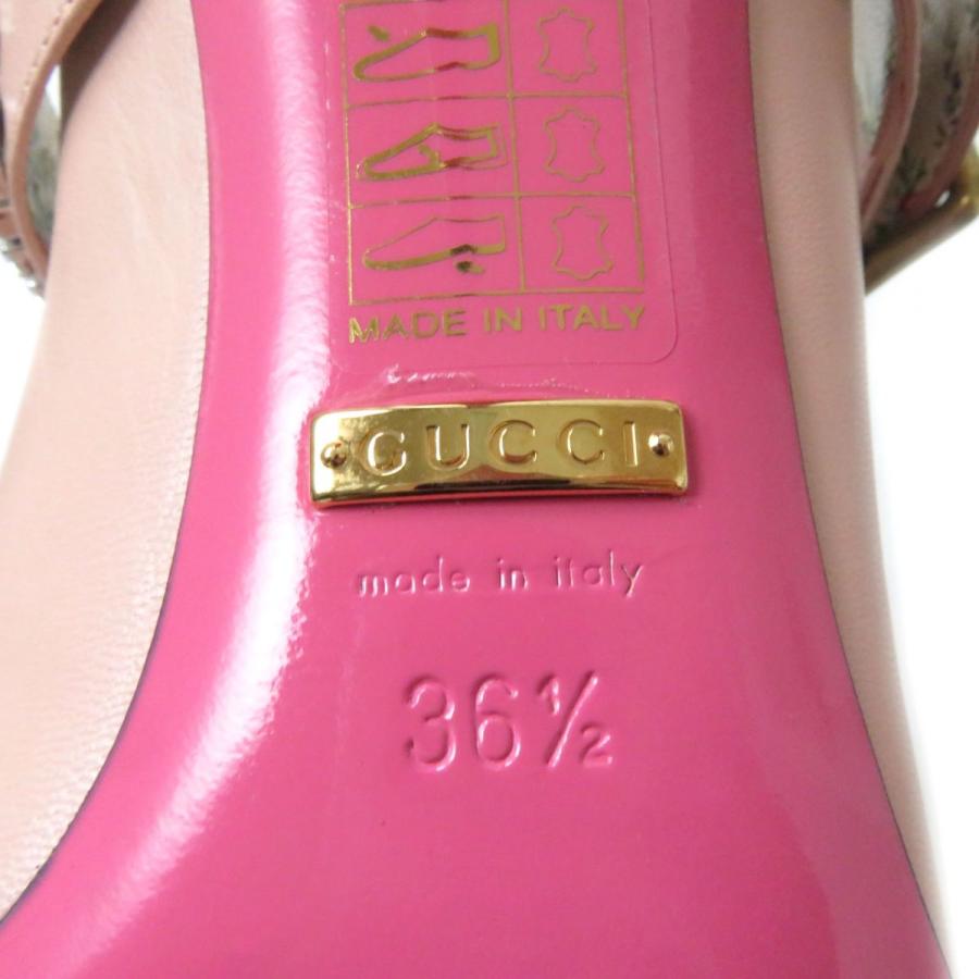 未使用品★GUCCI グッチ 493936 アンクルビジューストラップ付き ポインテッドトゥ レザー パンプス PERFECT PINK 36 1/2 伊製 箱付き｜brand-td-store｜11