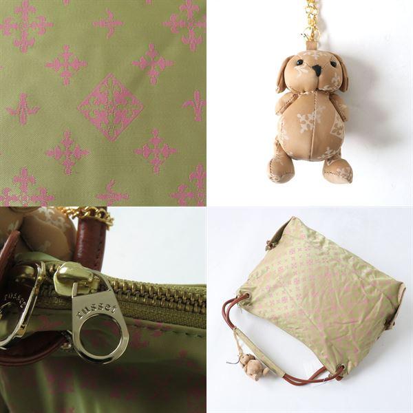 russet 未使用品☆正規品 ラシット レザー使い ぬいぐるみチャーム付き 