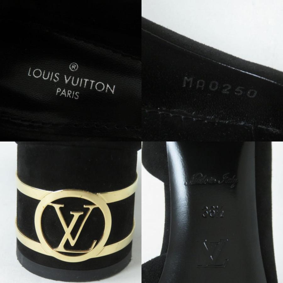 【美品】ルイヴィトン　LVロゴ　パンプス　ダークブラウン　スタッズ　23.5 美品】ルイヴィトンLVロゴパンプスダークブラウンスタッズ23.5