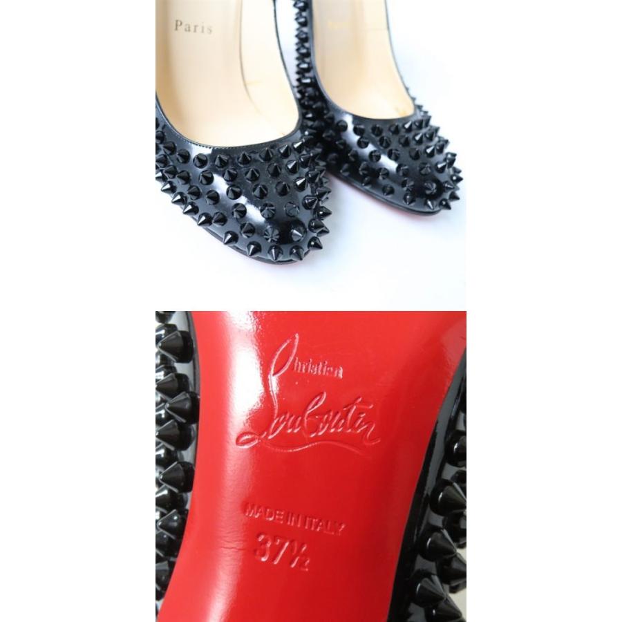 Sale 公式通販 直営店限定 極美品 美脚効果 Christian Louboutin クリスチャンルブタン スパイク付 エナメルレザー パテント パンプス ブラック レディース 37 1 2 ランキング１位受賞 Globeedconsultancy Com