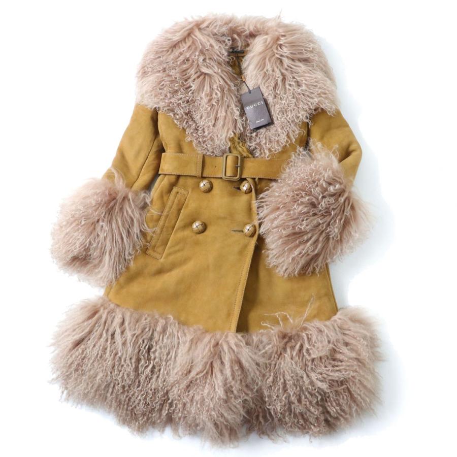 未使用品◇正規品 GUCCI グッチ 15AW 390098 ベルト付 羊革 ダブル
