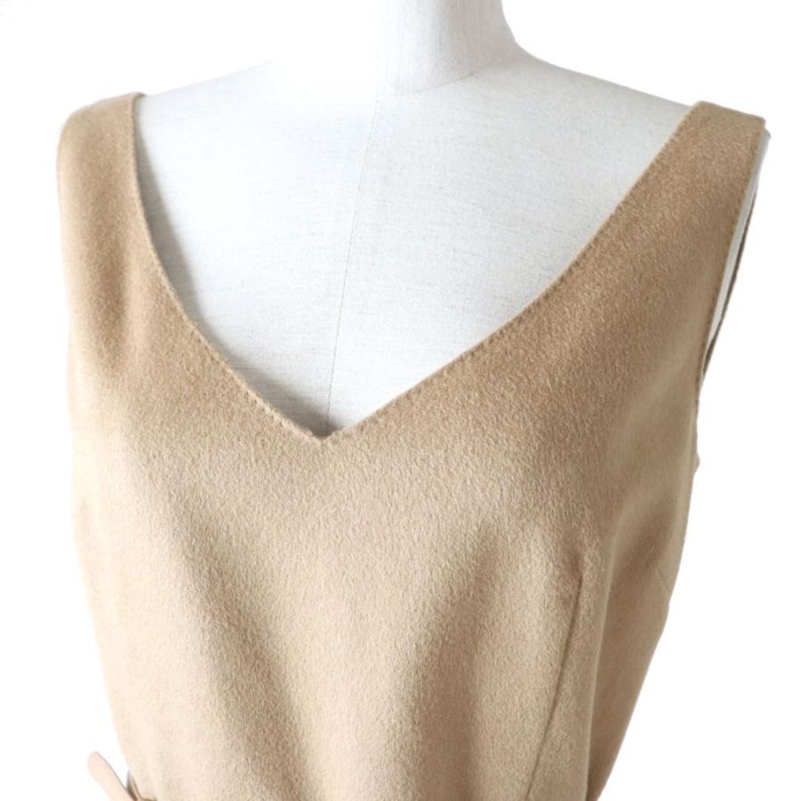 未使用◇最高級♪ MaxMara マックスマーラ 白タグ 正規品 ベルト付 V 