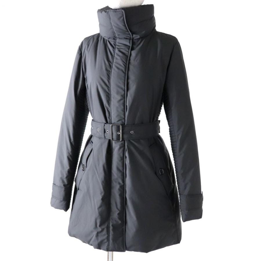 信頼 未使用品 正規品 Burberry 42 レディース ブラック系 ダウンコート Up Zip 比翼 ベルト付 スタンドカラー バーバリーロンドン London コート アウター Affaires Sociales Gouv Cg