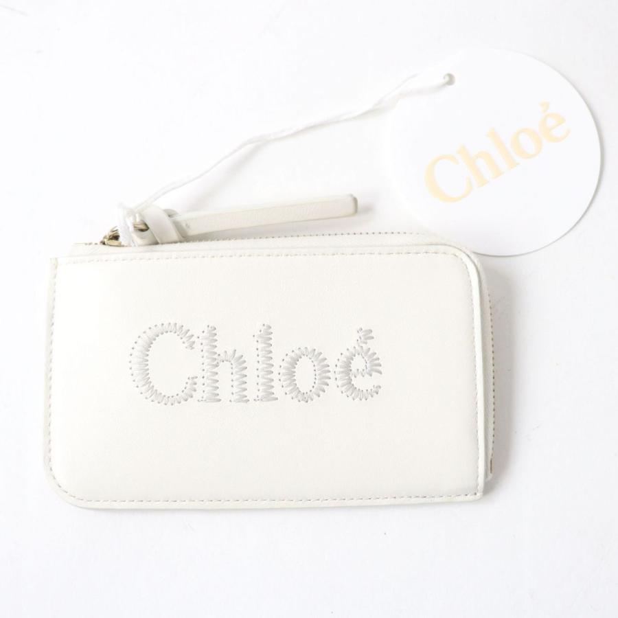 未使用品☆Chloe クロエ CHC23SP866I ロゴ刺繍入り レザー カード 