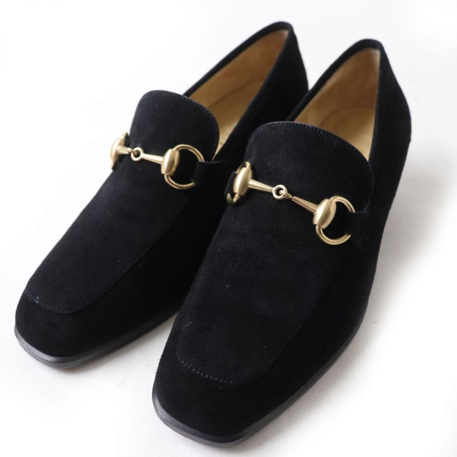 美品☆GUCCI グッチ 101 0383 スウェードレザー チャンキーヒール 