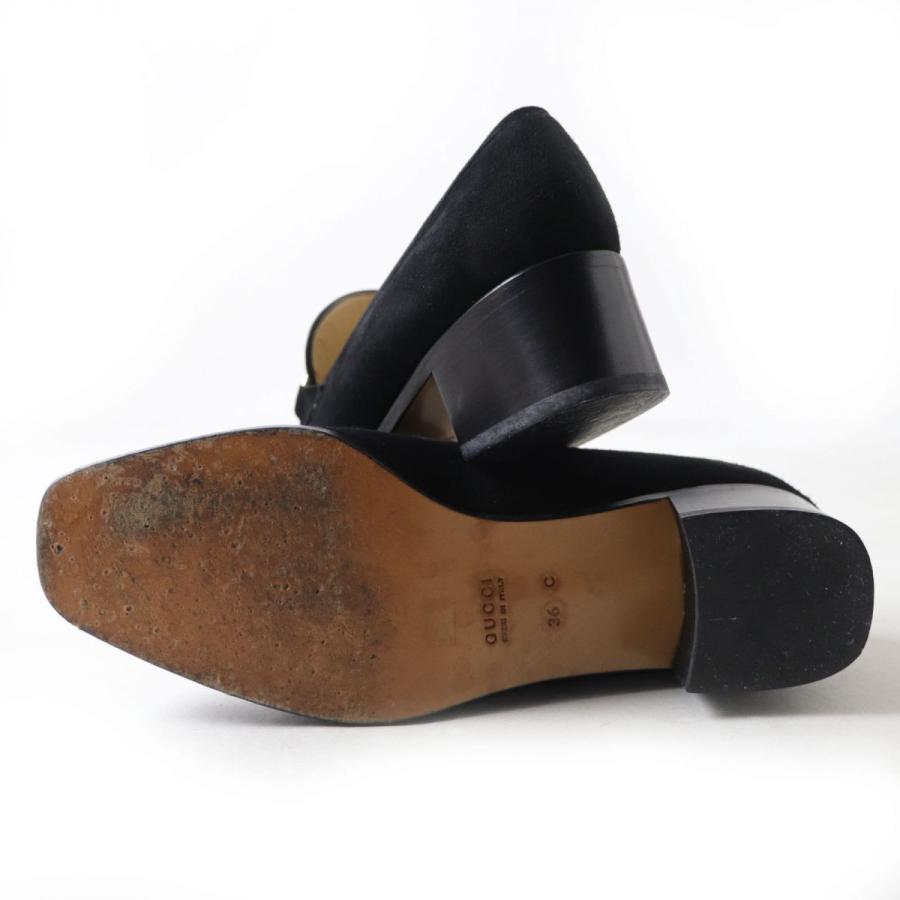 美品☆GUCCI グッチ 101 0383 スウェードレザー チャンキーヒール 