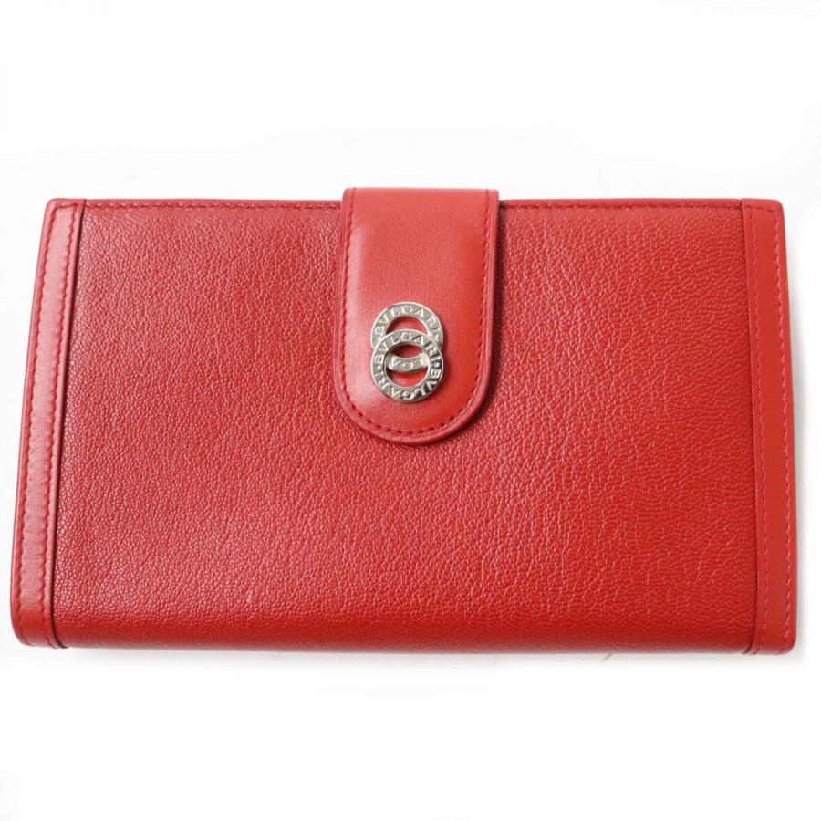 極美品☆BVLGARI ブルガリ ドッピオトンド ロゴ金具付き 2つ折り 財布  