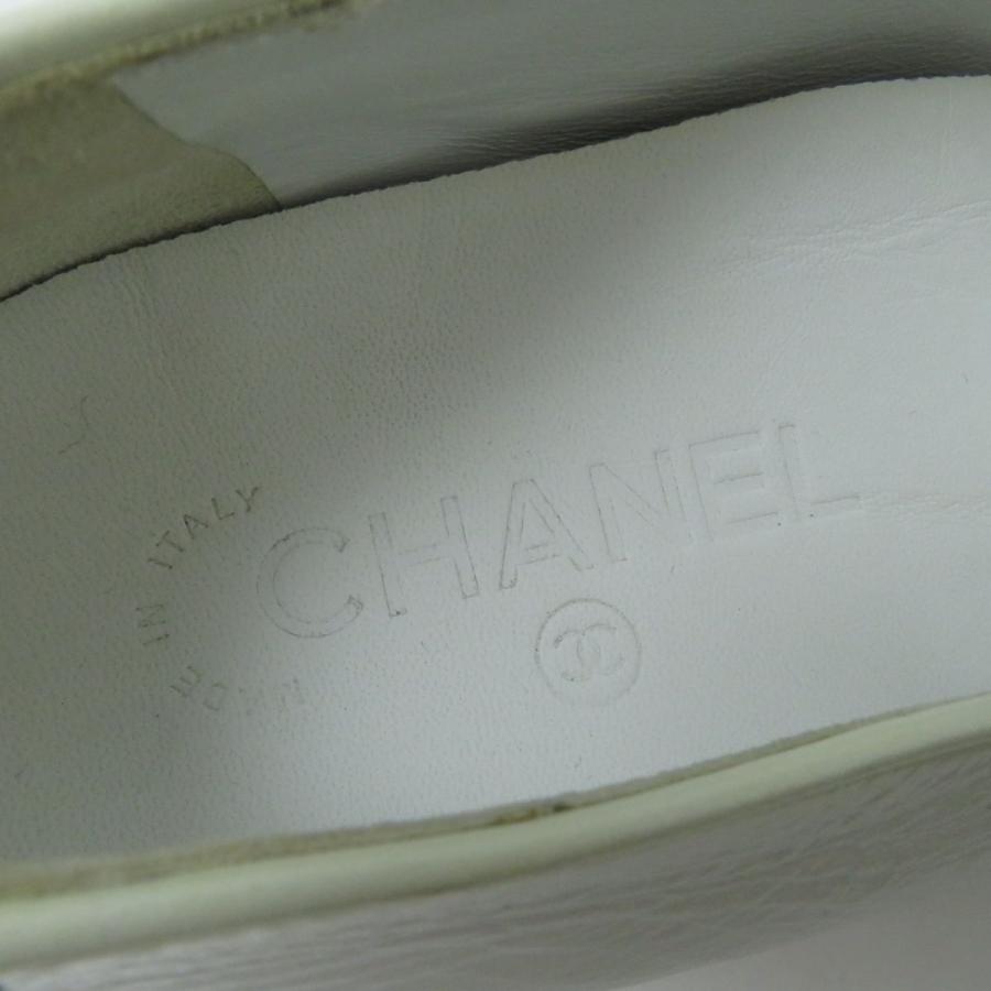 良品☆CHANEL シャネル G34464 ココマーク付き メリージェーン レザー シューズ /スニーカー ホワイト 35 1/2 レディース イタリア製｜brand-td-store｜09