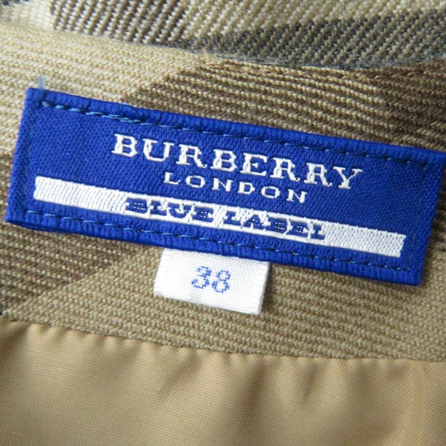 極美品☆正規品 BURBERRY BLUE LABEL バーバリーブルーレーベル E1J18-644-40 チェック柄 7分袖 ウール プリーツワンピース ブラウン系 38｜brand-td-store｜08