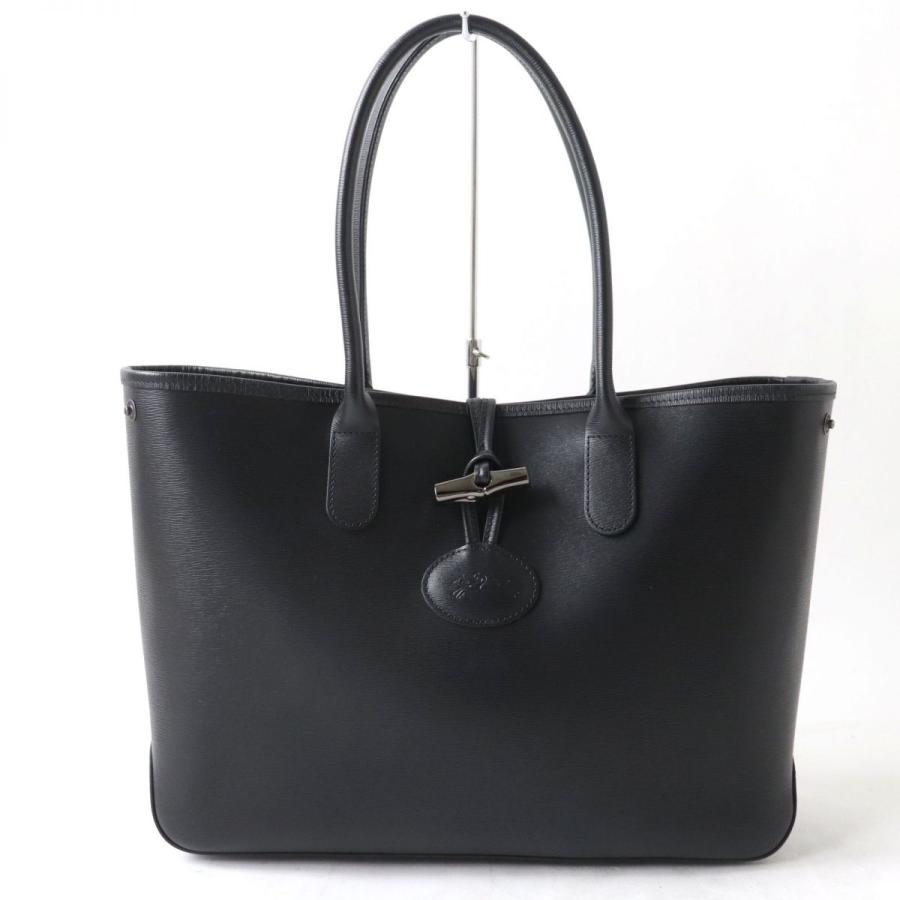 美品 ロンシャン LONGCHAMP ロゾ トートバッグ 黒 ショルダーバッグ