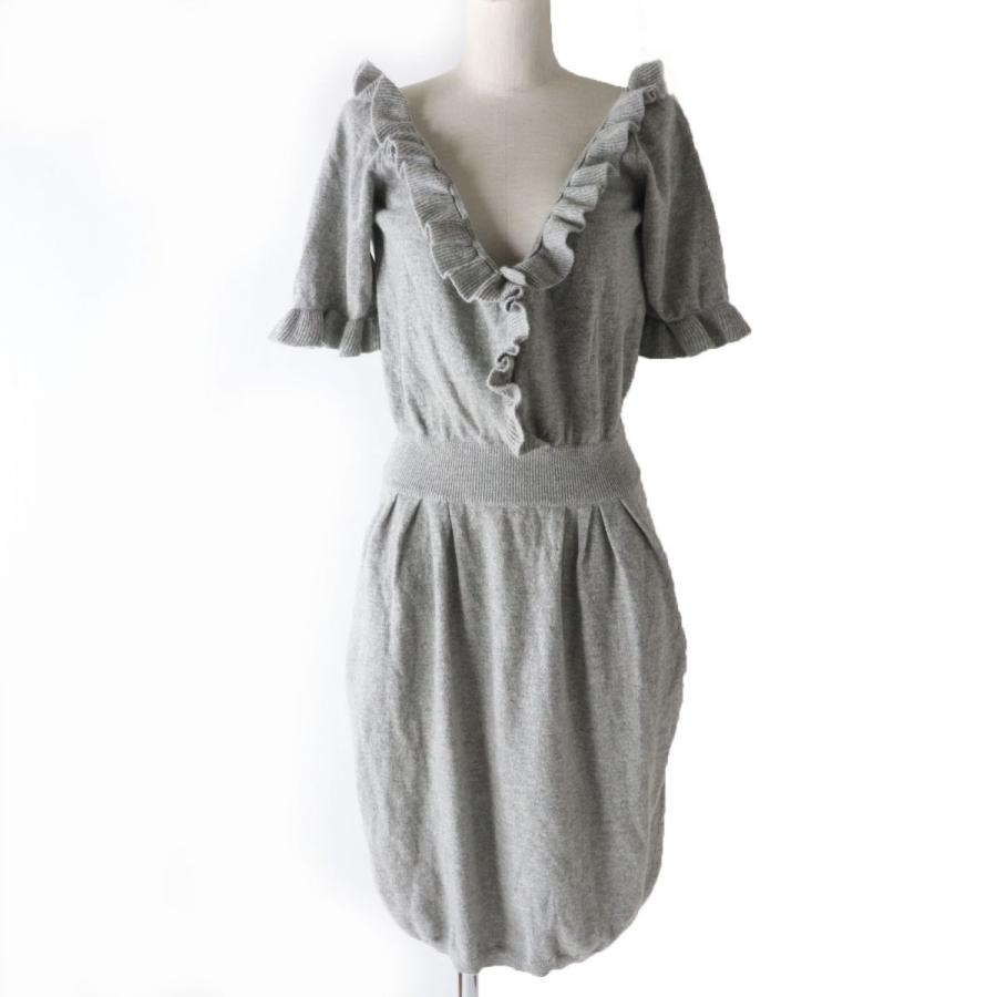 クリスチャンディオール DIOR ニット ワンピース フリル ウール