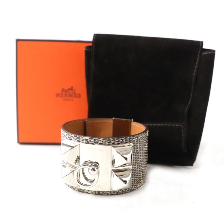 美品◎フランス製 HERMES エルメス コリエドシアン バングル リザード