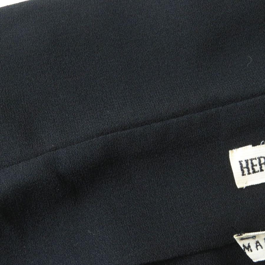 良品◎正規品 フランス製 HERMES エルメス マルジェラ期 レディース ヴァルーズ スキッパー シルク100％ ワンピース ブラック 黒 40