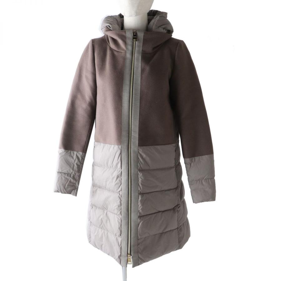 HERNO ヘルノ 異素材切替 ダウンコート Wジップ イタリア製 ライト