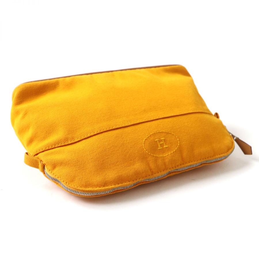 美品◎仏製 HERMES エルメス レディース ボリードポーチ MM ロゴ刺繍