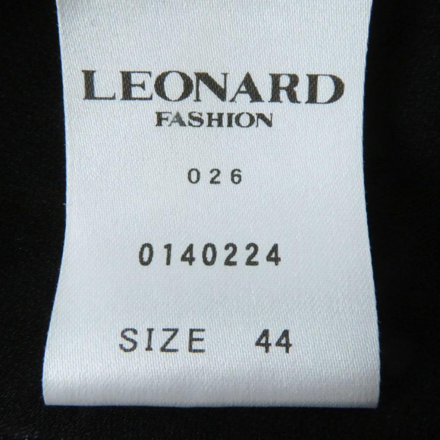 極美品◎正規品 日本製 LEONARD FASHION レオナール ファッション 0140224 レディース 8分袖 ロングワンピース ブラック×マルチ 花柄 44｜brand-td-store｜07