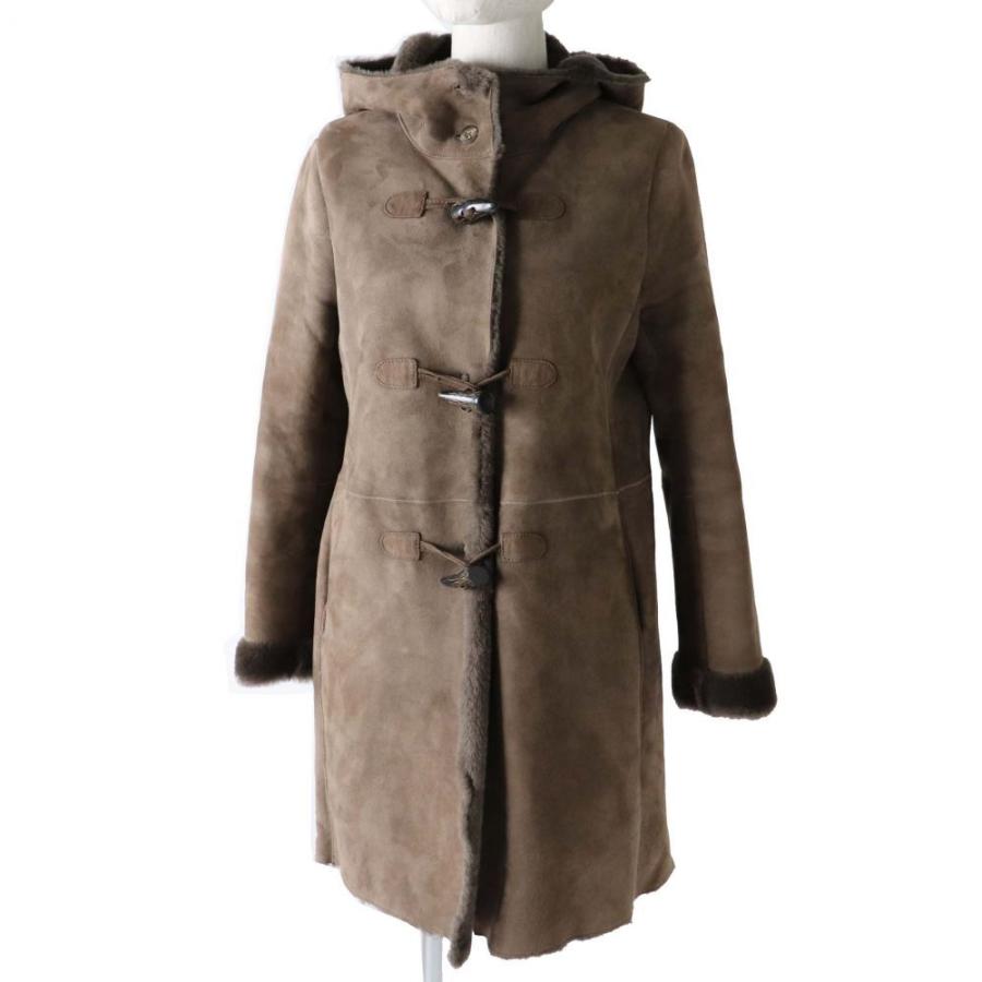 メール便なら送料無料 美品 正規品 アクアスキュータム レディース トグルボタン フード付き ロングムートンコート ダッフル ムートンコート ブラウン M 毛皮 最新情報 Neighborhauls Com