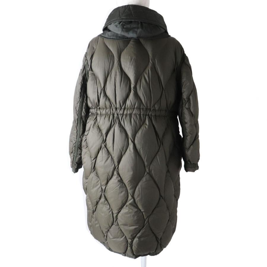 激安大特価 良品 国内正規品 18 19aw Moncler モンクレール Manthus レディース キルティング ロングダウンコート ワッペン付き カーキ 00 ハンガー付 コート アウター