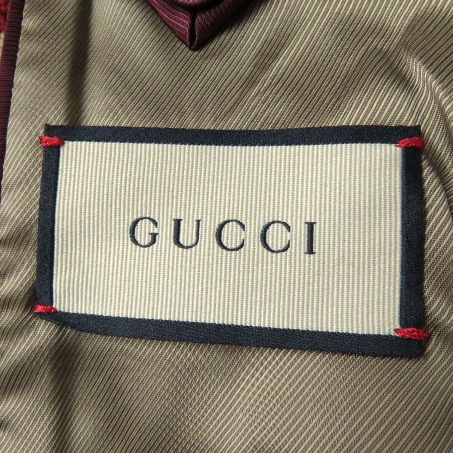 極美品◎2022年 伊製 GUCCI グッチ 677398 レディース クルミボタン付 ウール 超ロング ケープ／ポンチョ コート レッド×ベージュ  総柄 36