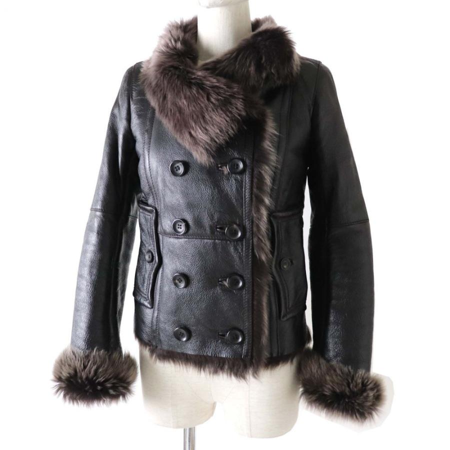 バーバリー☆ダークブラウンスエードムートン本革ジャケット 【公式通販】