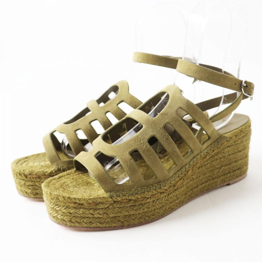 【ドンドン見直し】未使用品◎スペイン製 エルメス カタリア ウエッジソール エスパドリーユ スウェードレザー サンダル 39 箱・保管袋付き HERMES（エルメス） 【ドンドン見直し】未使用品◎スペイン製 カタリア