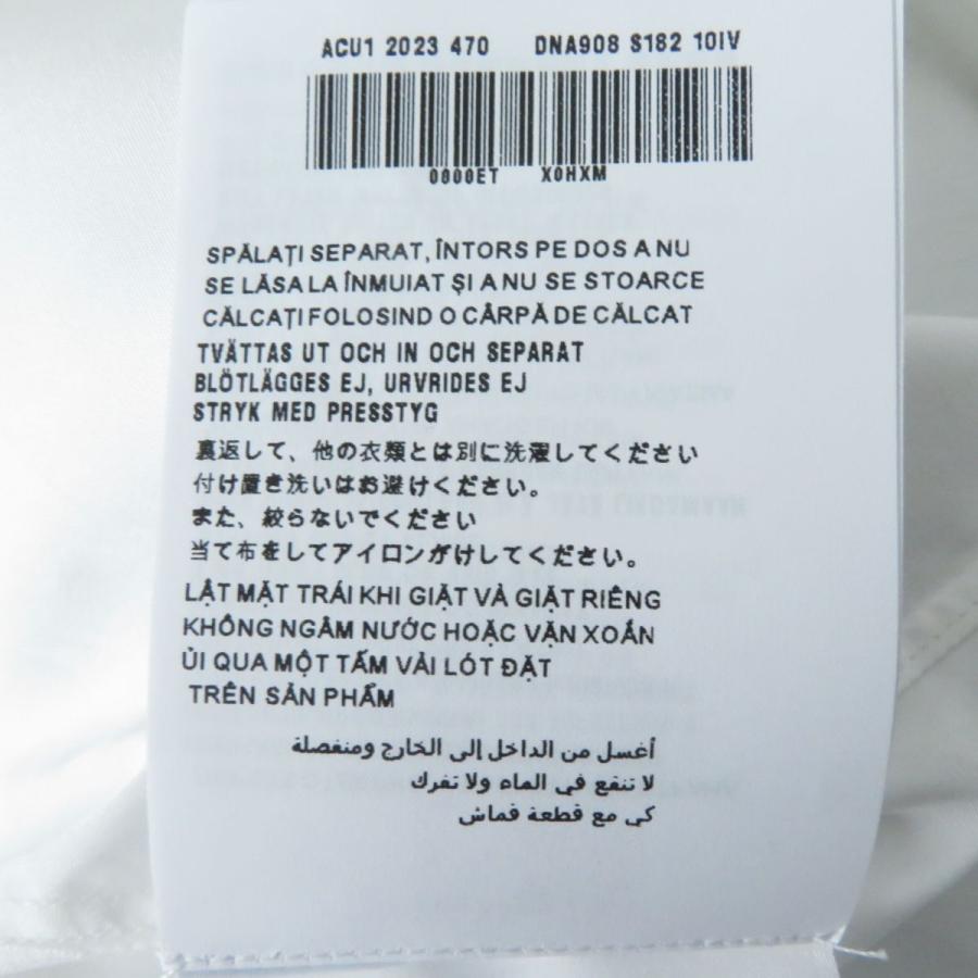 未使用品◎正規品 イタリア製 PRADA プラダ 23SS DNA908 メンズ ロゴパッチ トライアングル ボーリングシャツ BIANCO（白） M タグ付き｜brand-td-store｜11