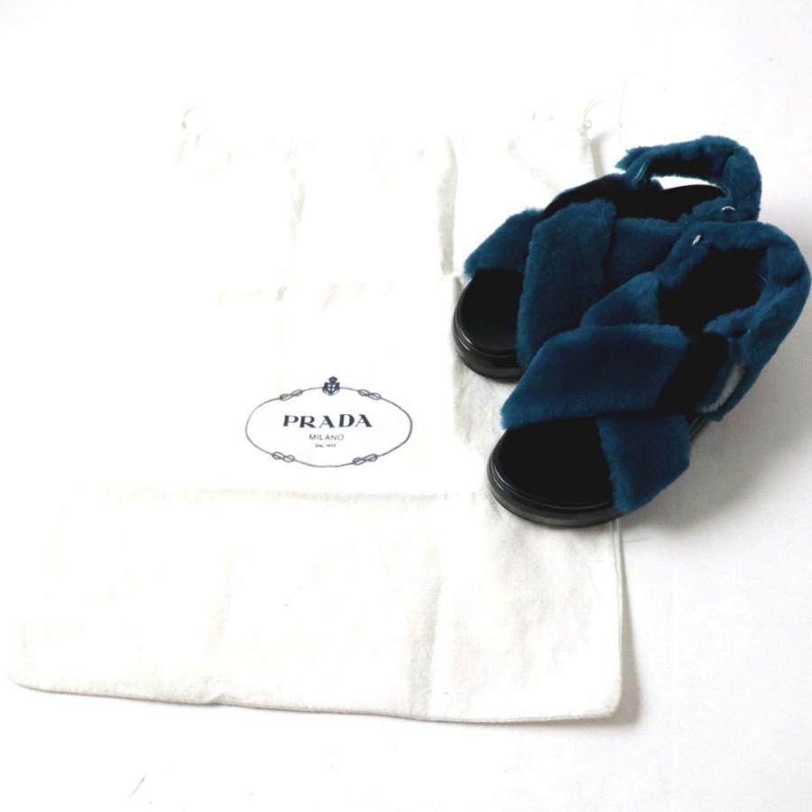 プラダ PRADA リアルファー サンダル 39 未使用品 プラダ PRADA リアルファー サンダル 39 未使用品