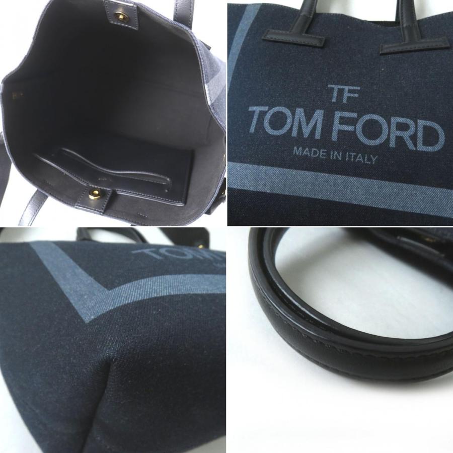 極美品◎イタリア製 TOM FORD トムフォード DENIM MINI T TOTE デニム 
