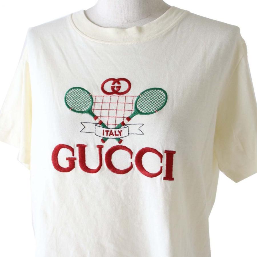 極美品 正規品 イタリア製 Gucci グッチ レディース テニス ラケット ロゴ刺繍 Tシャツ 半袖カットソー アイボリー Xs M14 St Greenヤフーショッピング店 通販 Yahoo ショッピング