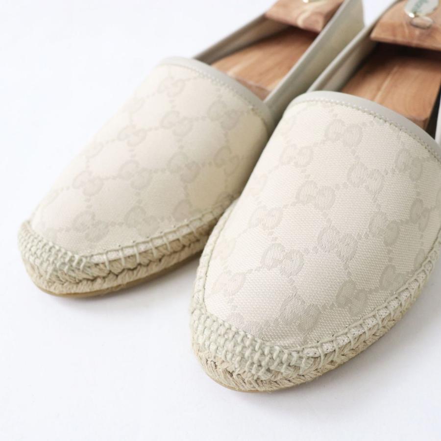 極美品◎GUCCI グッチ 466902 GGキャンバス レザー使い エスパドリーユ 