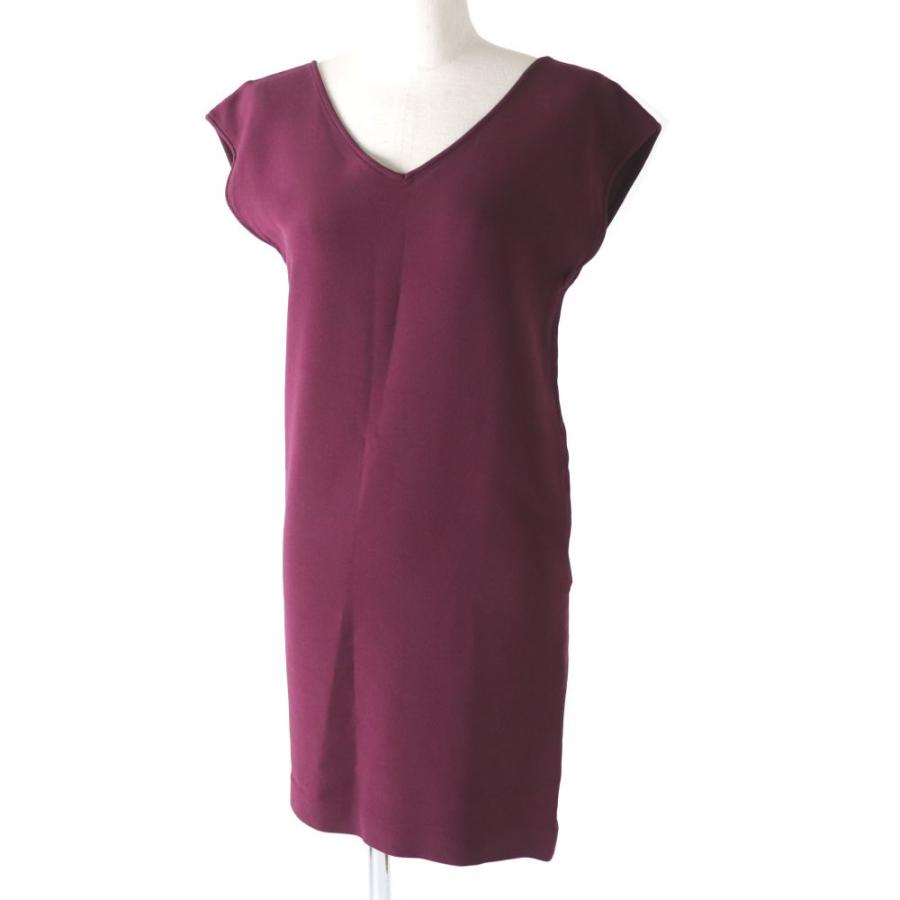 お求めやすく価格改定 ドンドン見直し 美品 正規品 日本製 ヨーコチャン Ycd 037 レディース フレンチスリーブ Vネック ワンピース パープル サイズ38 ワンピース Www Oroagri Eu