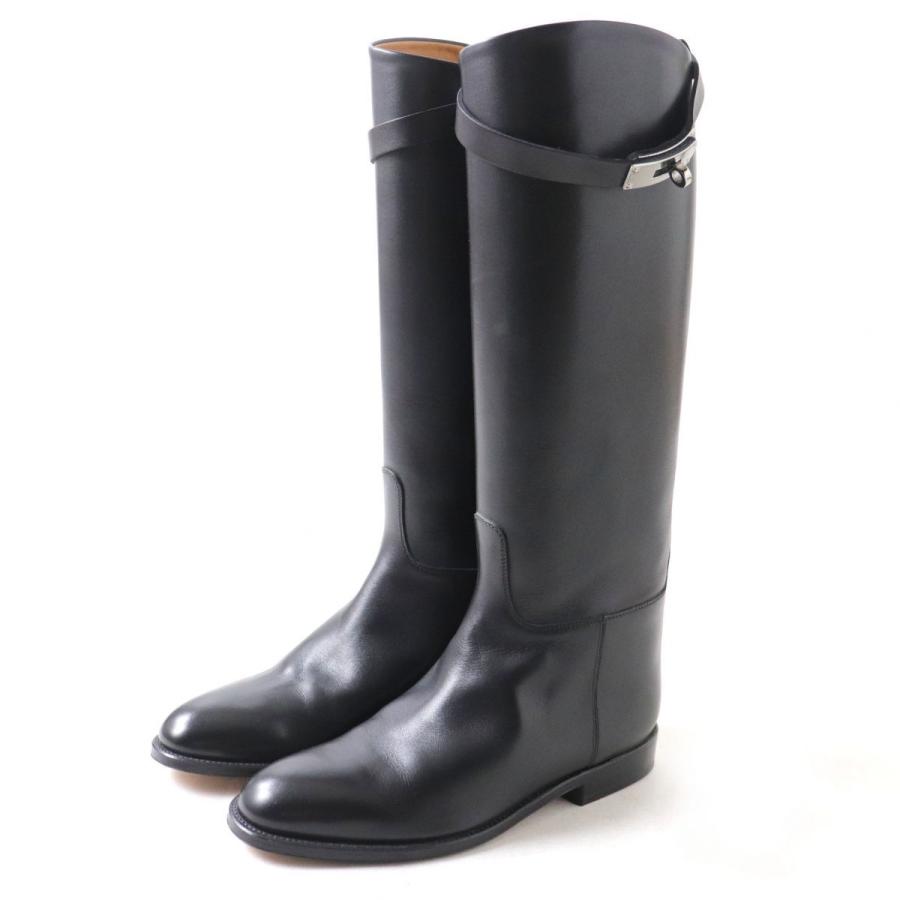 美品✨エルメス ジャンピングブーツ ケリー ロング レザー 黒 38 美品✨エルメス ジャンピングブーツ ケリー ロング レザー 黒 38