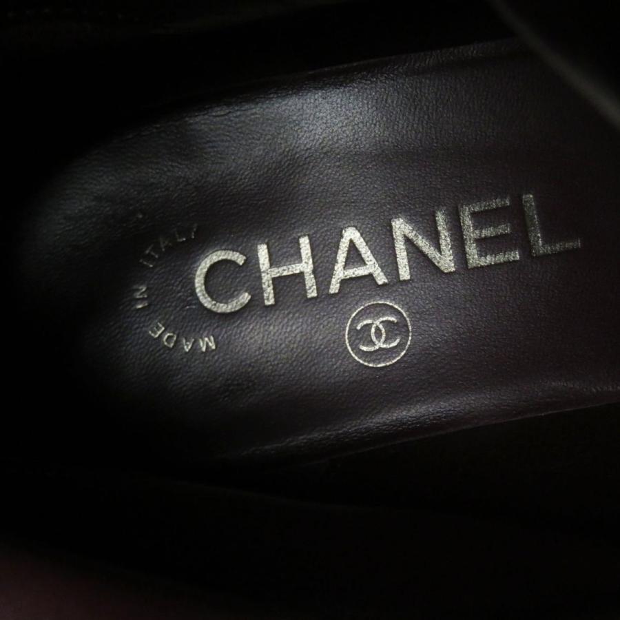 ウトレットストア 極美品◎イタリア製 CHANEL シャネル G33185 レディース Fパール ココマーク マトラッセ ミドル丈 レザーブーツ ブラック 39C