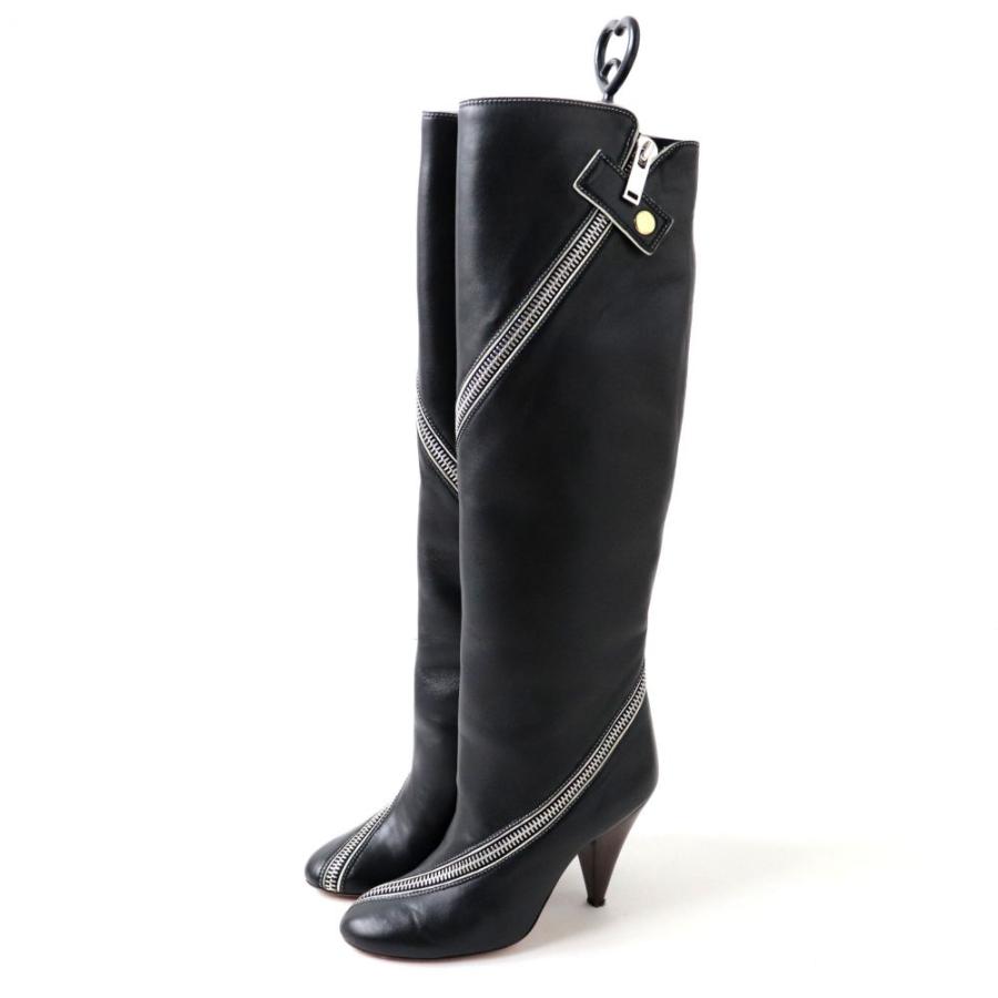 セリーヌ CELINE ロングブーツ 24.5cm フィービー ブラック