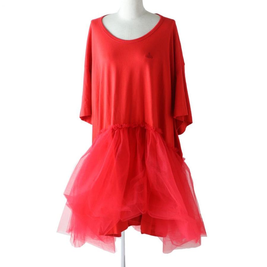 未使用品 正規品 日本製 Vivienne Westwood Red Label ヴィヴィアンウエストウッド レッドレーベル チュール使い Tシャツワンピース 赤 00 M17 St Greenヤフーショッピング店 通販 Yahoo ショッピング