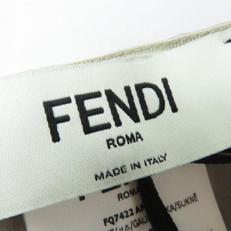 未使用品◎正規品 イタリア製 FENDI フェンディ 22年 FQ7422 レディース シルク100％ スカート グレージュ 40 タグ付き｜brand-td-store｜08