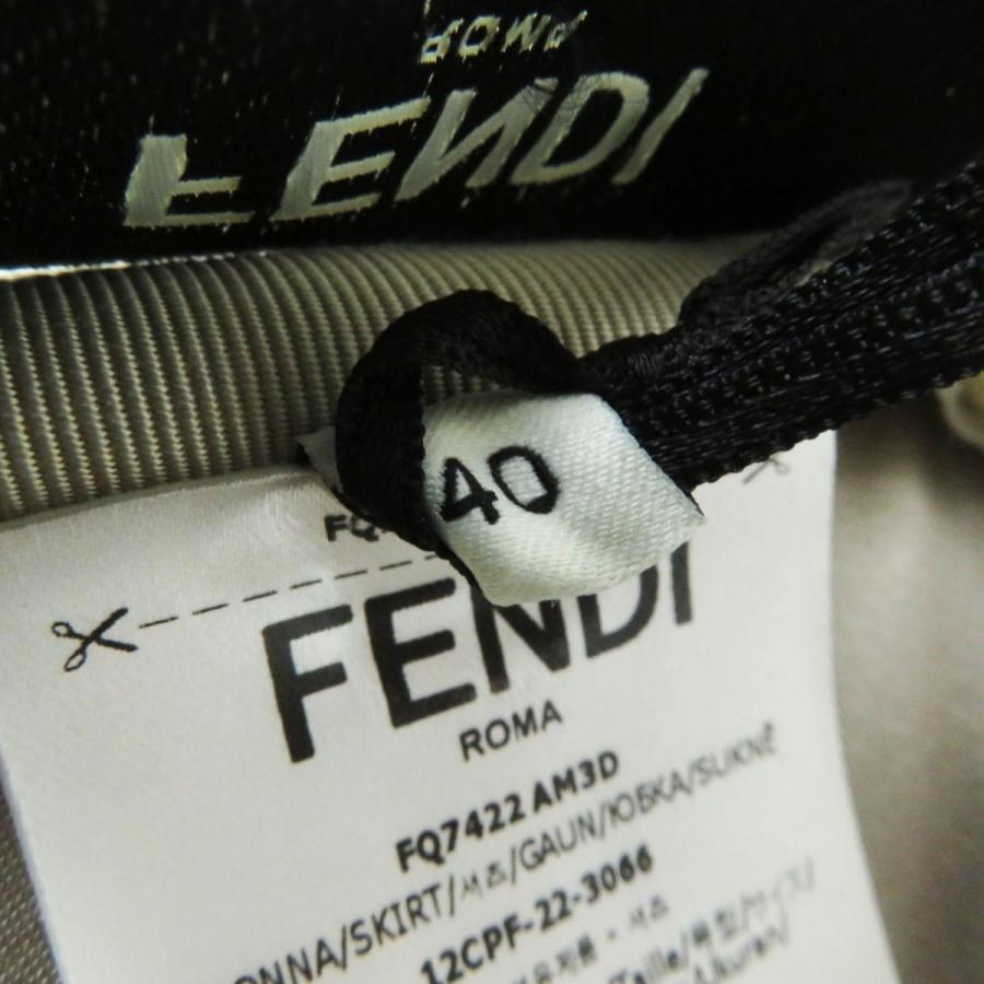未使用品◎正規品 イタリア製 FENDI フェンディ 22年 FQ7422 レディース シルク100％ スカート グレージュ 40 タグ付き｜brand-td-store｜09