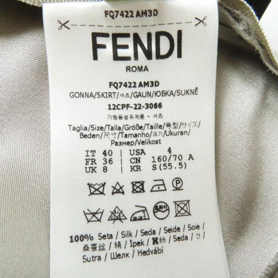 未使用品◎正規品 イタリア製 FENDI フェンディ 22年 FQ7422 レディース シルク100％ スカート グレージュ 40 タグ付き｜brand-td-store｜10