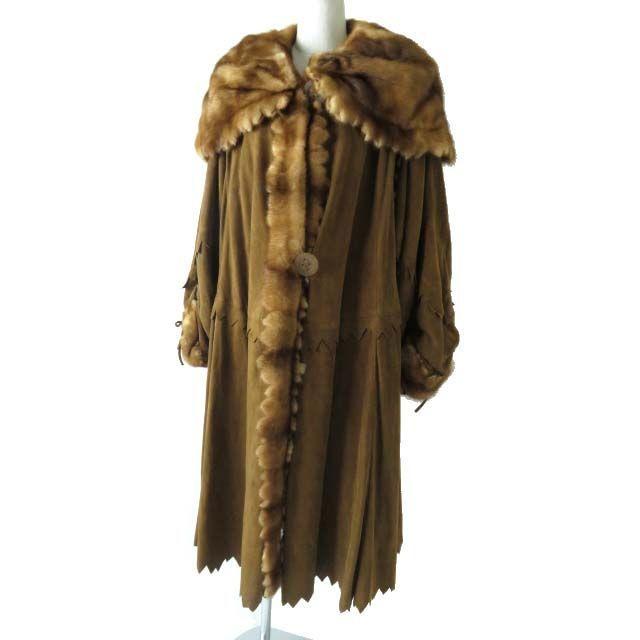 良品◎イタリア製 フェンディ レディース ミンクファー使い スウェード  