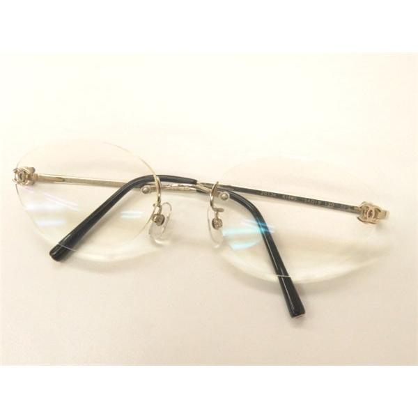 海外ブランド 極美品◎CHANEL/シャネル レディース ツーポイント メガネ/アイウェア 2013K 14金 ホワイトゴールド 別ケース付き, ジュエリーSAYAKA 990744a5