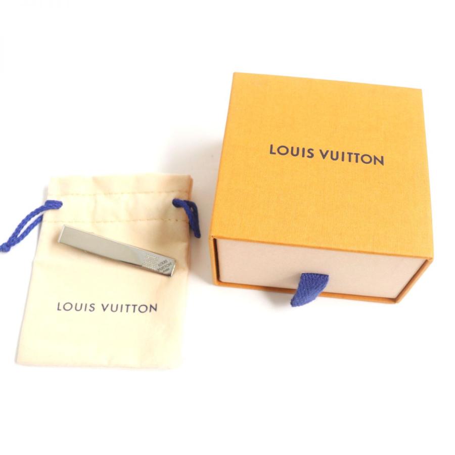 美品▼LOUIS VUITTON ルイヴィトン M61976 ネクタイピン・ダミエ タイバー/タイクリップ シルバー 伊製 メンズ ビジネス◎ 箱・保存袋付き｜brand-td-store｜02