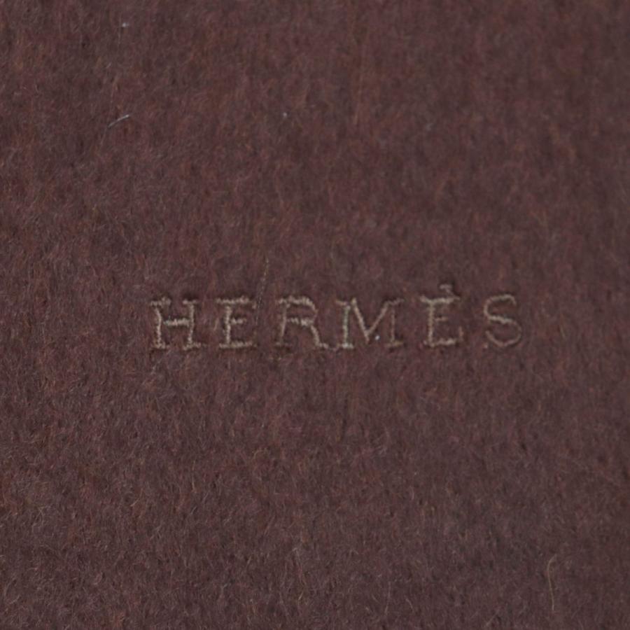 HERMES 美品▽HERMES エルメス ロゴ刺繍入り フリンジ付き HERMES 美品▽HERMES エルメス ロゴ刺繍入り フリンジ付き