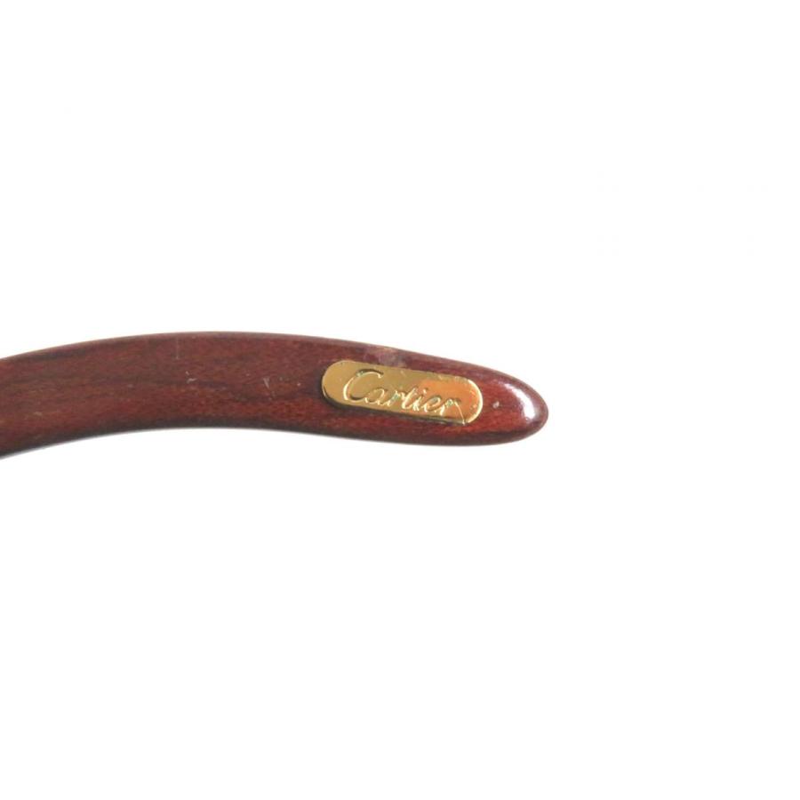 Cartier 良品▽Cartier カルティエ ウッドテンプル ロゴ金具付き Cartier 良品▽Cartier カルティエ ウッドテンプル ロゴ金具付き
