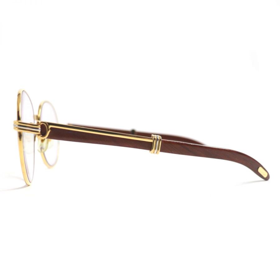 Cartier 良品▽Cartier カルティエ ウッドテンプル ロゴ金具付き Cartier 良品▽Cartier カルティエ ウッドテンプル ロゴ金具付き